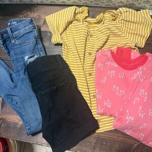 Girls Size 8/M clothes bundle - shorts, jeans, top & pjs